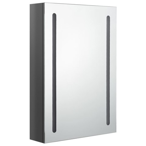 VidaXL LED kúpeľňová zrkadlová skrinka žiarivá sivá 50x13x70 cm