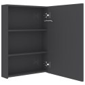 VidaXL LED kúpeľňová zrkadlová skrinka žiarivá sivá 50x13x70 cm