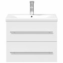 VidaXL Kúpeľňová umývadlová skrinka so zabudovaným umývadlom biela