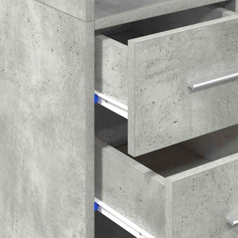 VidaXL Úzka úložná skrinka betónová 30x42,5x225 cm kompozitné drevo