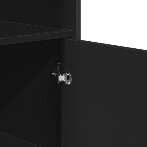 VidaXL Vysoká skrinka čierna 79,5x35,5x137,5 cm kompozitné drevo