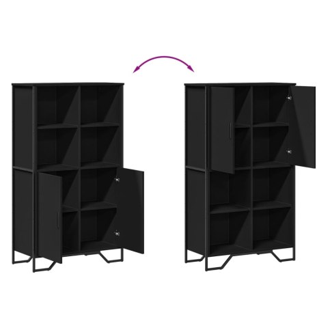 VidaXL Vysoká skrinka čierna 79,5x35,5x137,5 cm kompozitné drevo