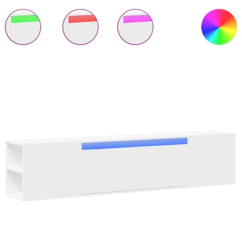 VidaXL TV nástenná skrinka s LED biela 180x31x39,5 cm