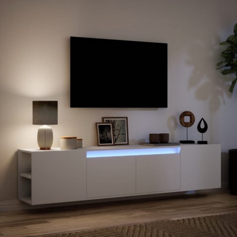 VidaXL TV nástenná skrinka s LED biela 180x31x39,5 cm