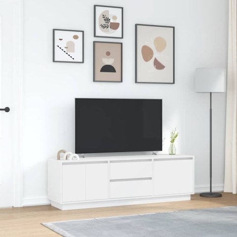 VidaXL TV skrinka s LED svetlami biela 160,5x41x50 cm