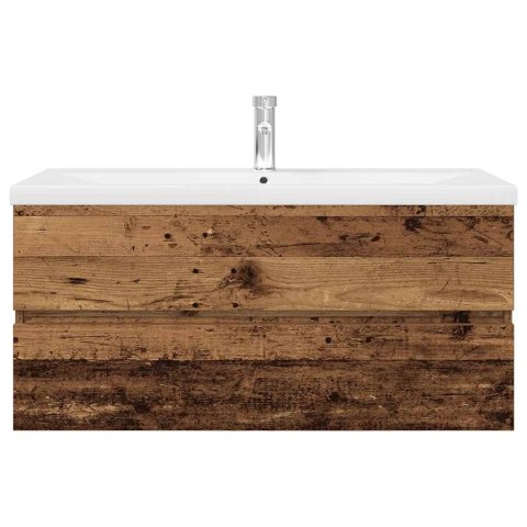 VidaXL drezová skrinka so vstavaným umývadlom a batériou Old Wood