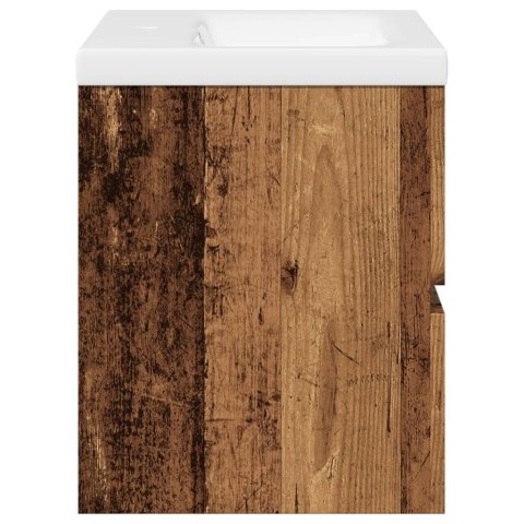 VidaXL skrinka pod umývadlo so vstavaným umývadlom Old Wood