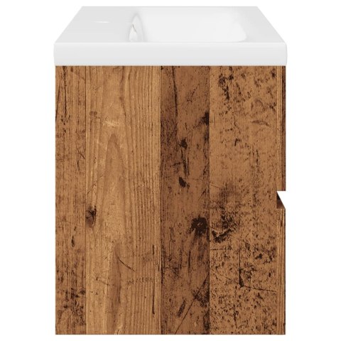 VidaXL skrinka pod umývadlo so vstavaným umývadlom Old Wood