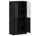 VidaXL Highboard Čierny dub 68 x 37 x 142 cm