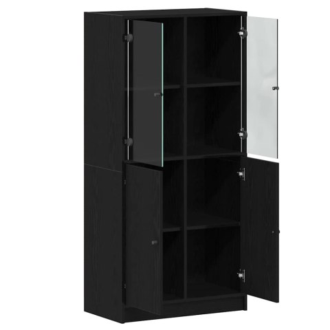 VidaXL Highboard Čierny dub 68 x 37 x 142 cm