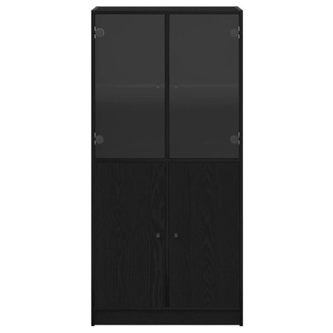 VidaXL Highboard Čierny dub 68 x 37 x 142 cm