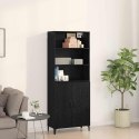 VidaXL Highboard Čierny dub 69,5 x 32,5 x 180 cm Kompozitné drevo