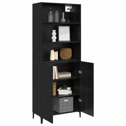 VidaXL Highboard Čierny dub 69,5 x 32,5 x 180 cm Kompozitné drevo