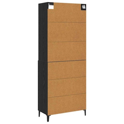 VidaXL Highboard Čierny dub 69,5 x 32,5 x 180 cm Kompozitné drevo