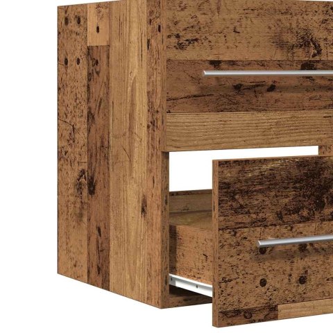 VidaXL Kúpeľňová skrinka pod umývadlo so zásuvkou 2 pcs Staré drevo