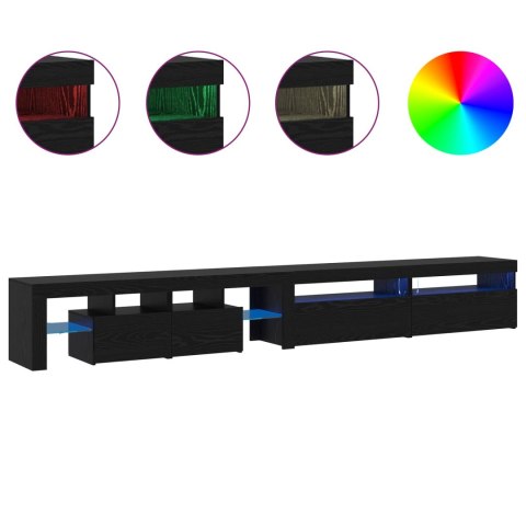 VidaXL TV skrinka 3 pcs Čierny dub 290 x 36,5 x 40 cm Kompozitné drevo