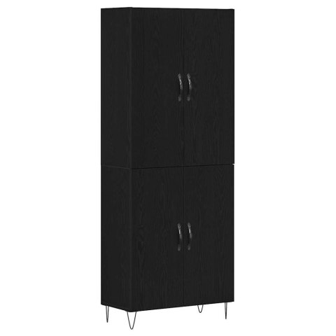 VidaXL Highboard 2 pcs Čierny dub Konštrukčné drevo a sklo