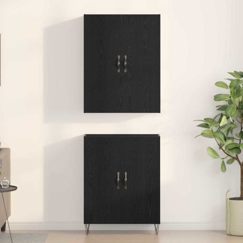VidaXL Highboard 2 pcs Čierny dub Konštrukčné drevo a sklo