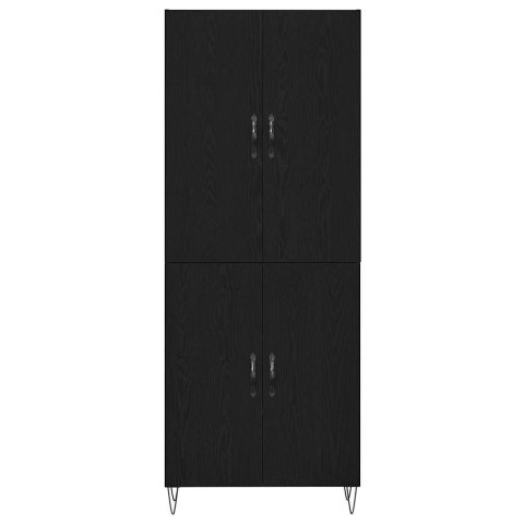 VidaXL Highboard 2 pcs Čierny dub Konštrukčné drevo a sklo