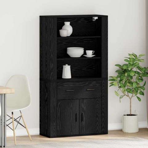 VidaXL Highboard Čierny dub 80 x 33 x 150 cm Kompozitné drevo