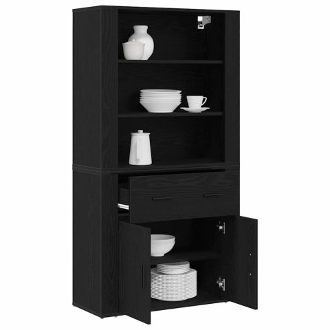 VidaXL Highboard Čierny dub 80 x 33 x 150 cm Kompozitné drevo