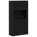 VidaXL Highboard Čierny dub 80 x 33 x 150 cm Kompozitné drevo