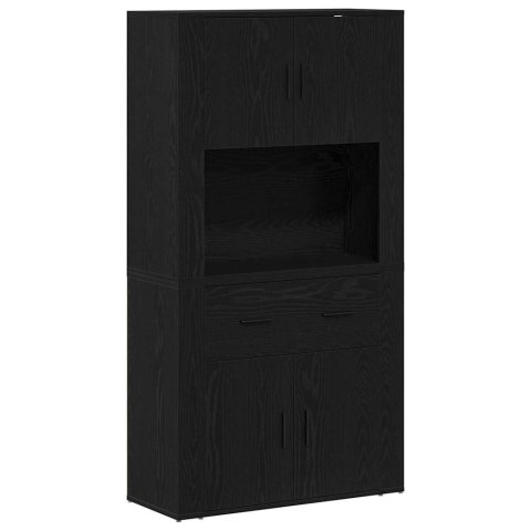 VidaXL Highboard Čierny dub 80 x 33 x 150 cm Kompozitné drevo