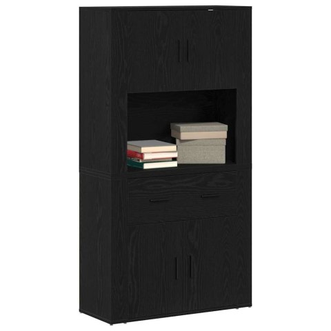 VidaXL Highboard Čierny dub 80 x 33 x 150 cm Kompozitné drevo