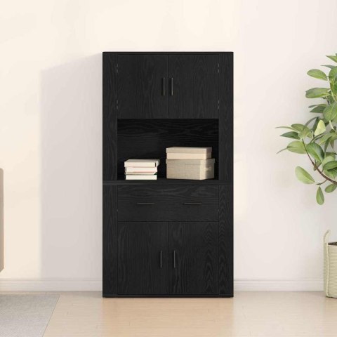 VidaXL Highboard Čierny dub 80 x 33 x 150 cm Kompozitné drevo