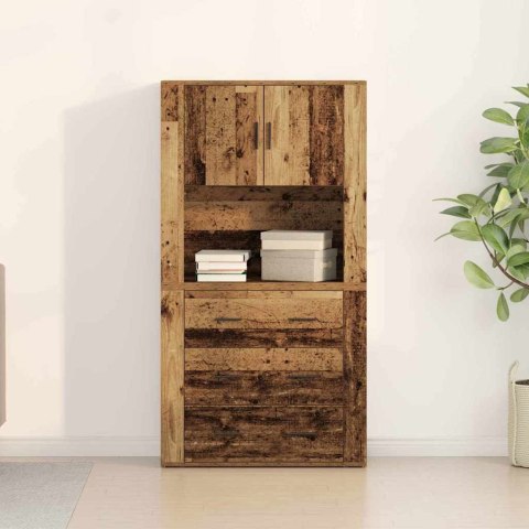 VidaXL Highboard Staré drevo 80 x 33 x 150 cm Kompozitné drevo