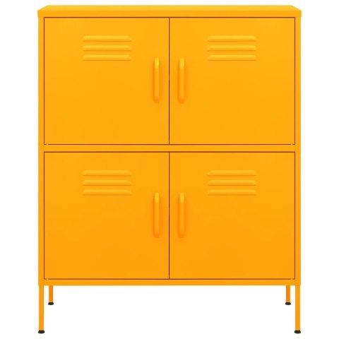 VidaXL Úložná skrinka horčicovo-žltá 80x35x101,5 cm oceľ