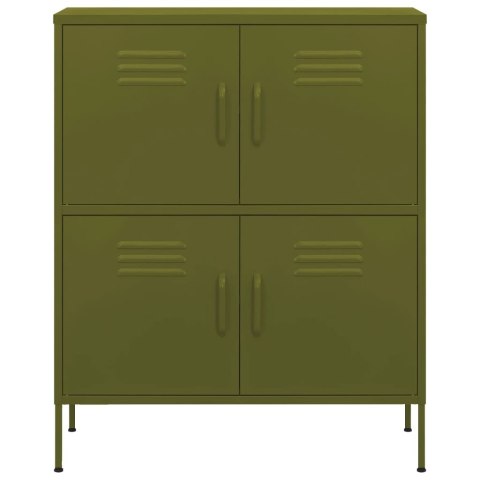 VidaXL Úložná skrinka olivovozelená 80x35x101,5 cm oceľ