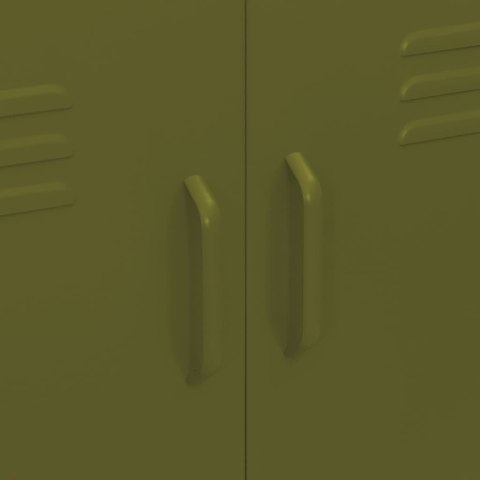 VidaXL Úložná skrinka olivovozelená 80x35x101,5 cm oceľ