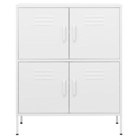 VidaXL Úložná skrinka biela 80x35x101,5 cm oceľ