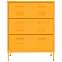 VidaXL Zásuvková skrinka horčicovo žltá 80x35x101,5 cm oceľ