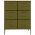 VidaXL Zásuvková skrinka olivovozelená 80x35x101,5 cm oceľ