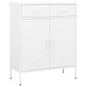VidaXL Úložná skrinka biela 80x35x101,5 cm oceľ
