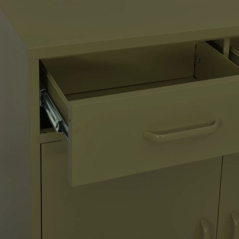 VidaXL Úložná skrinka olivovozelená 80x35x101,5 cm oceľ