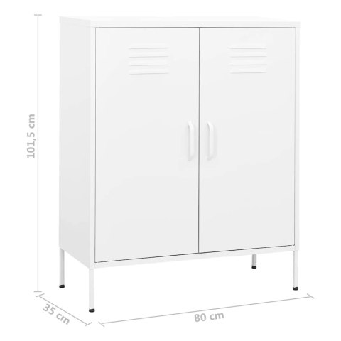 VidaXL Úložná skrinka biela 80x35x101,5 cm oceľ