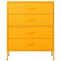 VidaXL Zásuvková skrinka horčicovo-žltá 80x35x101,5 cm oceľ