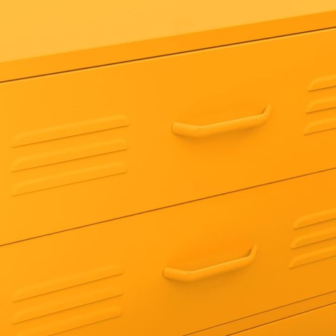 VidaXL Zásuvková skrinka horčicovo-žltá 80x35x101,5 cm oceľ