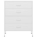 VidaXL Zásuvková skrinka biela 80x35x101,5 cm oceľ