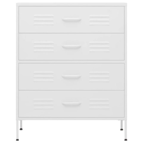 VidaXL Zásuvková skrinka biela 80x35x101,5 cm oceľ