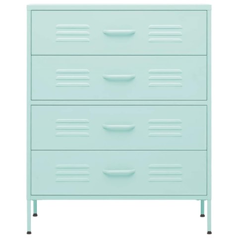 VidaXL Zásuvková skrinka mätovo zelená 80x35x101,5 cm oceľ