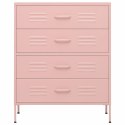 VidaXL Zásuvková skrinka ružová 80x35x101,5 cm oceľ