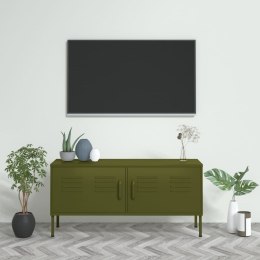 VidaXL TV skrinka olivovo-zelená 105x35x50 cm oceľ