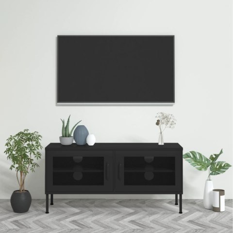 VidaXL TV skrinka čierna 105x35x50 cm oceľ