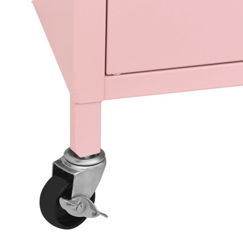 VidaXL Úložná skrinka, ružová 60x35x56 cm, oceľ