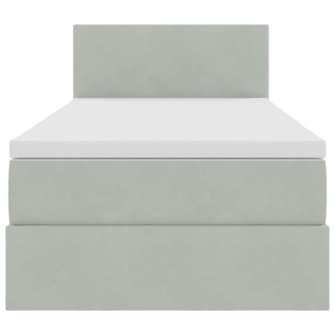 VidaXL Úložná posteľ s matracmi Svetlosivá 100 x 200 cm Zamat