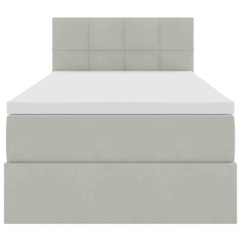 VidaXL Úložná posteľ s matracmi Svetlosivá 100 x 200 cm Zamat